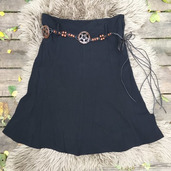Daniel Laurent vintage black skirt w/belt - 11/12 - Picture 5 of 7